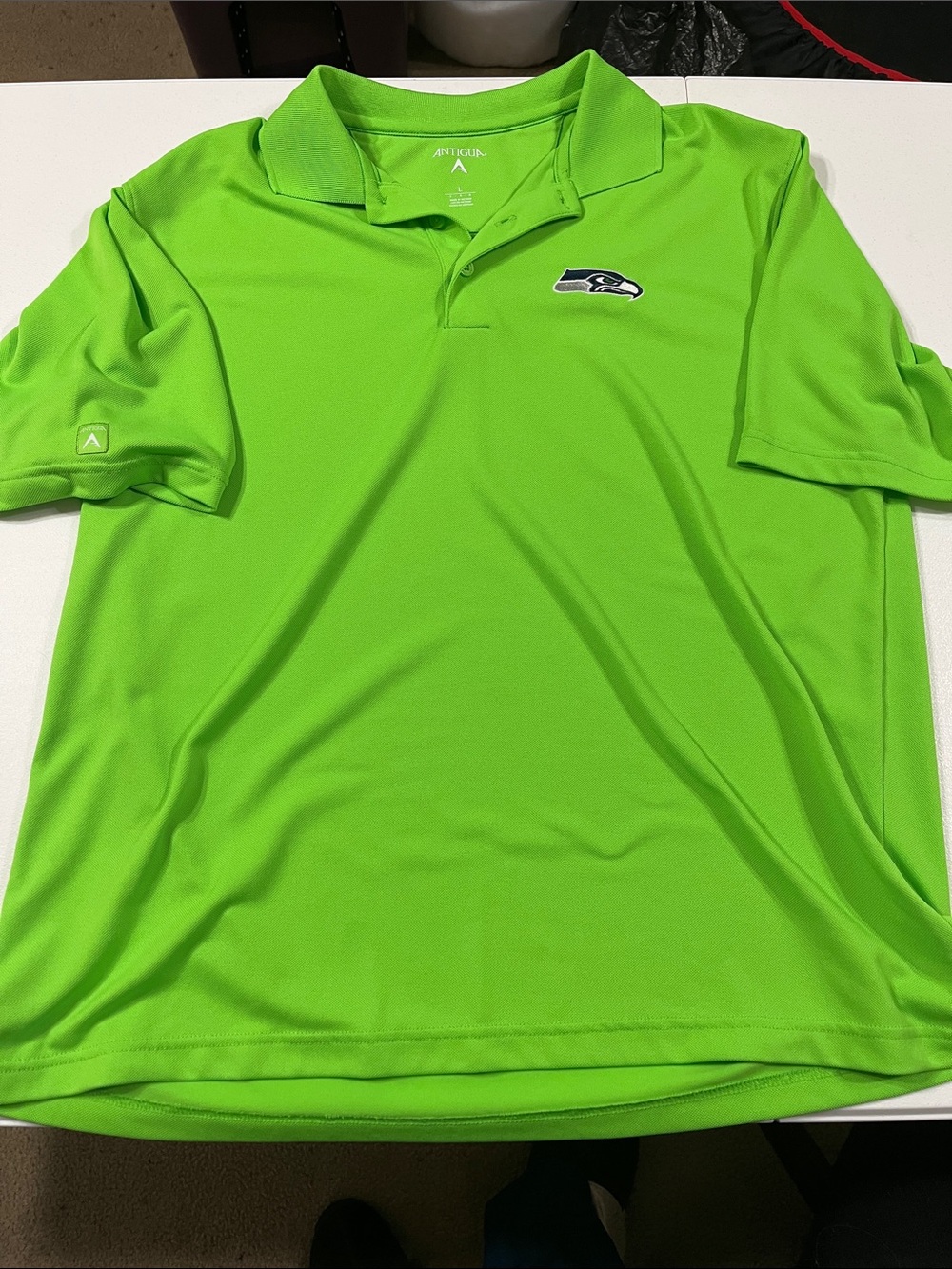 Antigua Men's Lime Green Seattle Seahawks Performance Polo